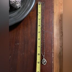 Silver spinning Chinese horoscope, Pig pendant & 18” necklace.